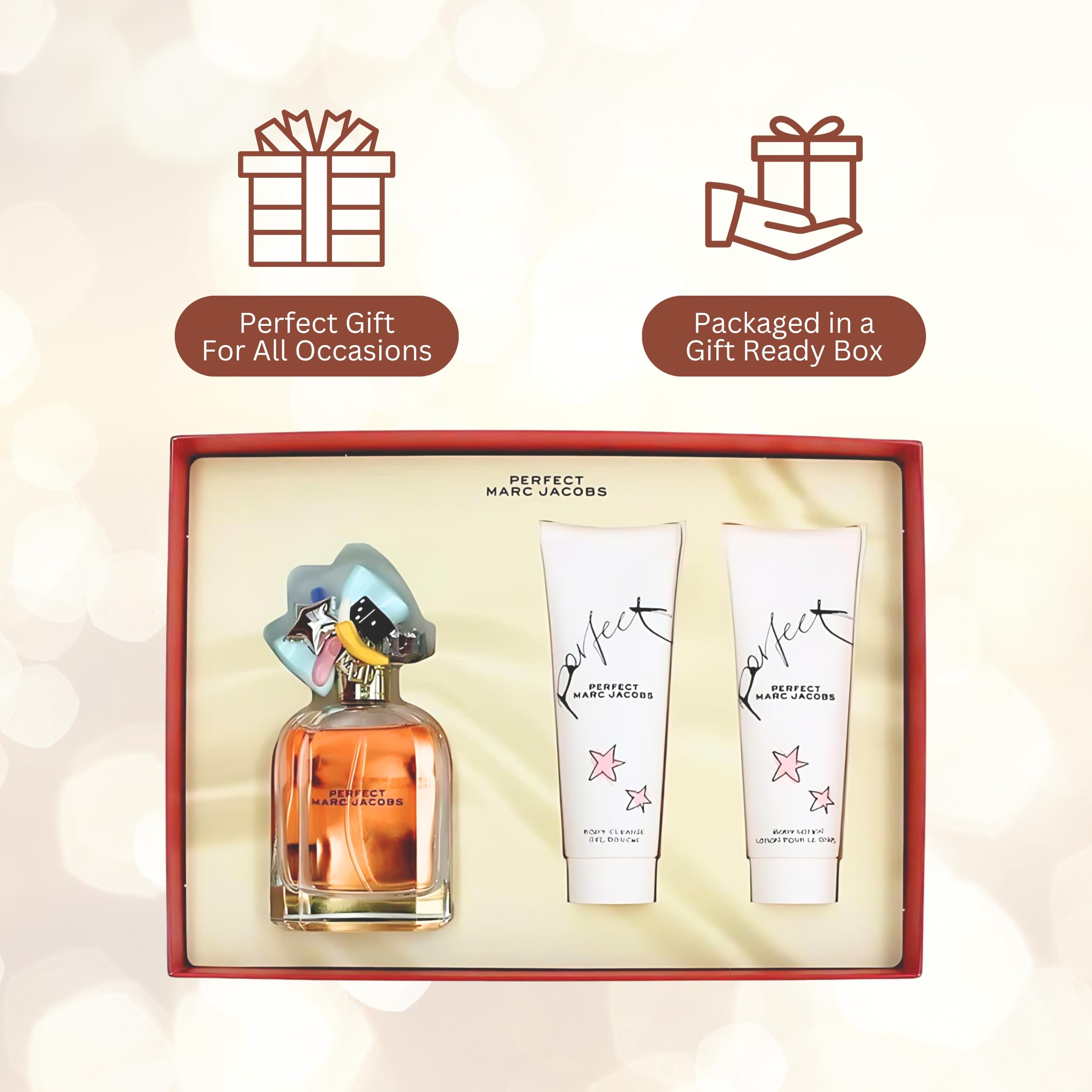 Marc Jacobs Perfect 3-Piece Gift Set for Women - Luxury Fragrance, Body Lotion & Shower Gel - Ideal for Birthday, Anniversary & Holiday Gifts