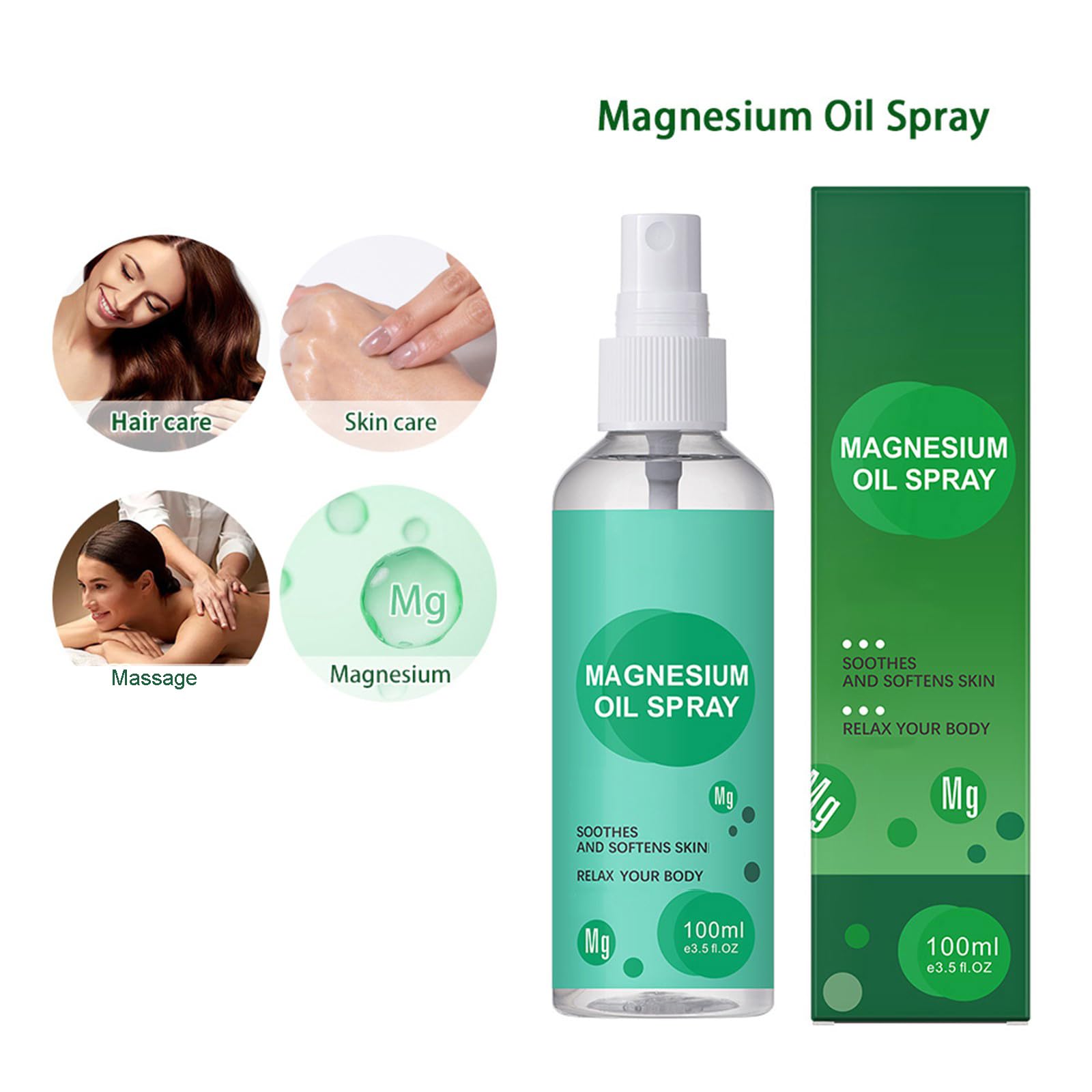 Pure Magnesium Oil Spray for Feet, Back & Knee Pain Relief - Natural Topical Magnesium Oil for Muscle Relaxation & Body Massage | Perfect for Post-Workout Recovery & Stress Relief