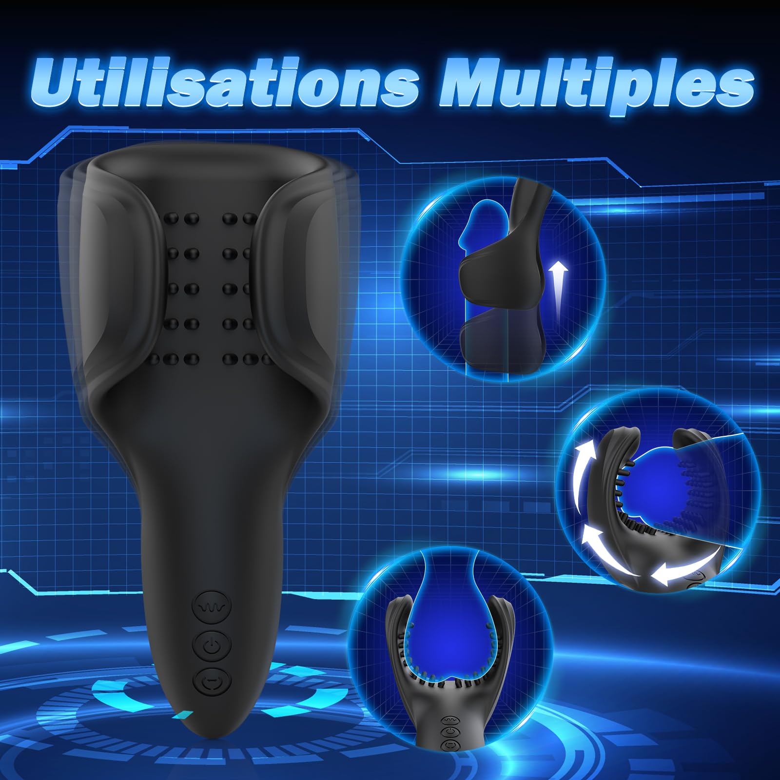 Men's Vibrating Masturbator - Hands-Free Male Sex Toy with 10 Vibration & Suction Modes for Couples & Solo Play - Perfect for Intimate Moments & Relaxation