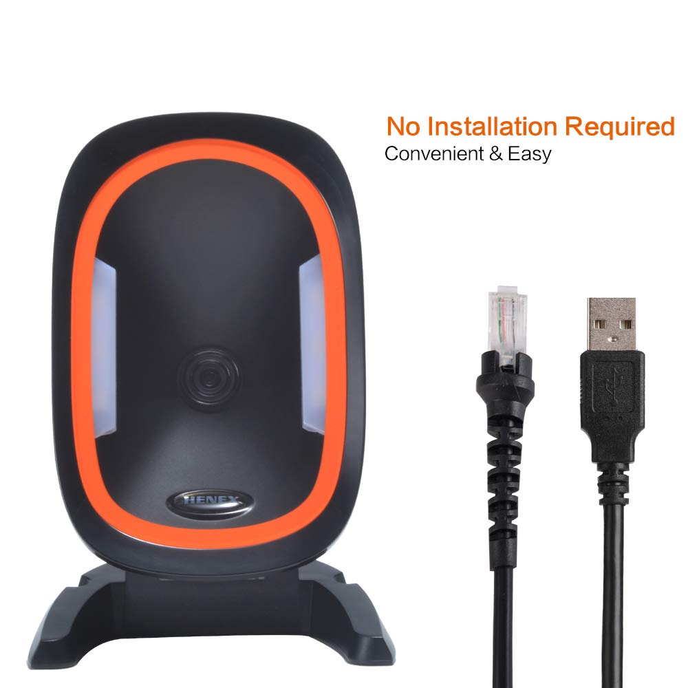 HC-666 2D Barcode Scanner - Auto Scan Hands-Free QR Code Reader for POS, PC, Supermarket, Bookstore & Retail | Ideal for Checkout Counters, Inventory Management and Mobile Payment Systems