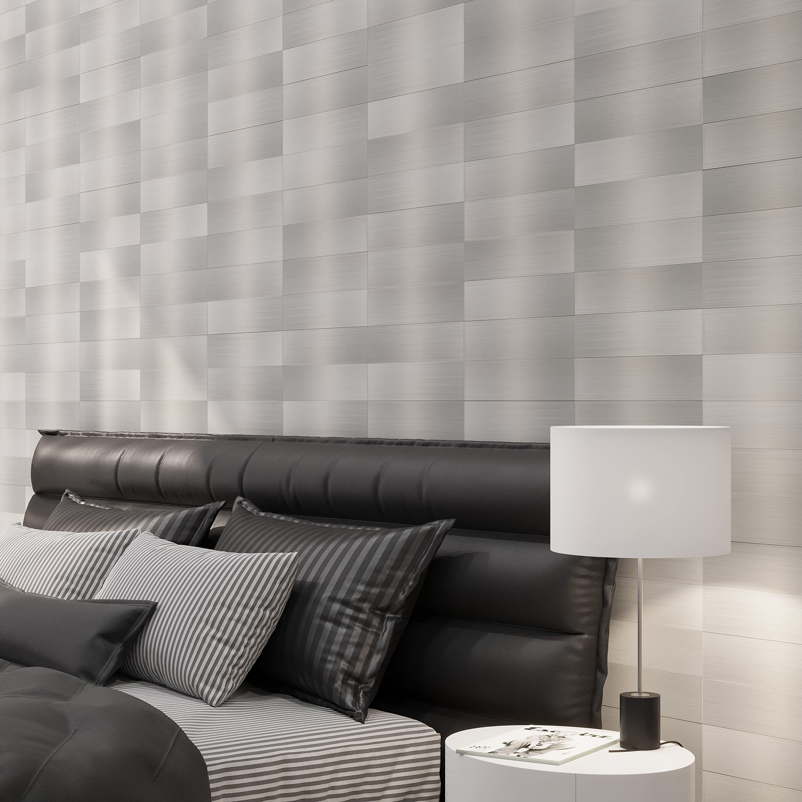 Avant Decor 32-Pack Aluminum Peel and Stick Kitchen Backsplash Tiles - 3