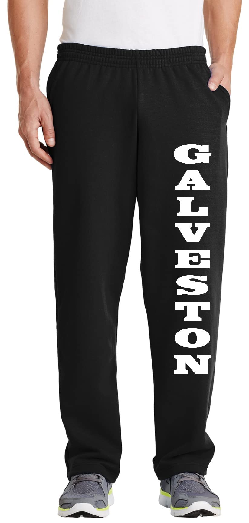 STUFF WITH ATTITUDE Galveston Open Bottom Black Sweatpants for Women - Casual Lounge Pants for Relaxing at Home, Running Errands & Streetwear Fashion
