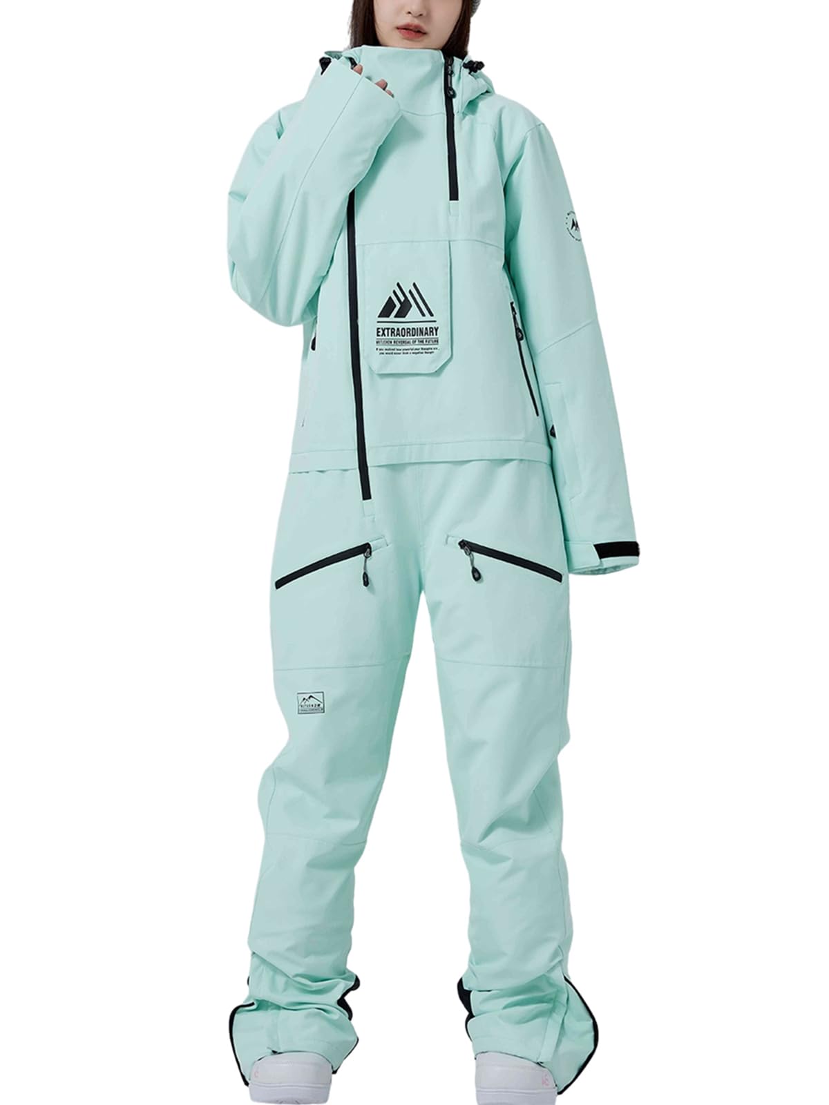 WOWULOVELY Women's One-Piece Ski Suit - Waterproof & Windproof Snow Jumpsuit for Winter Sports | Perfect for Skiing, Snowboarding & Cold Weather Outdoor Activities