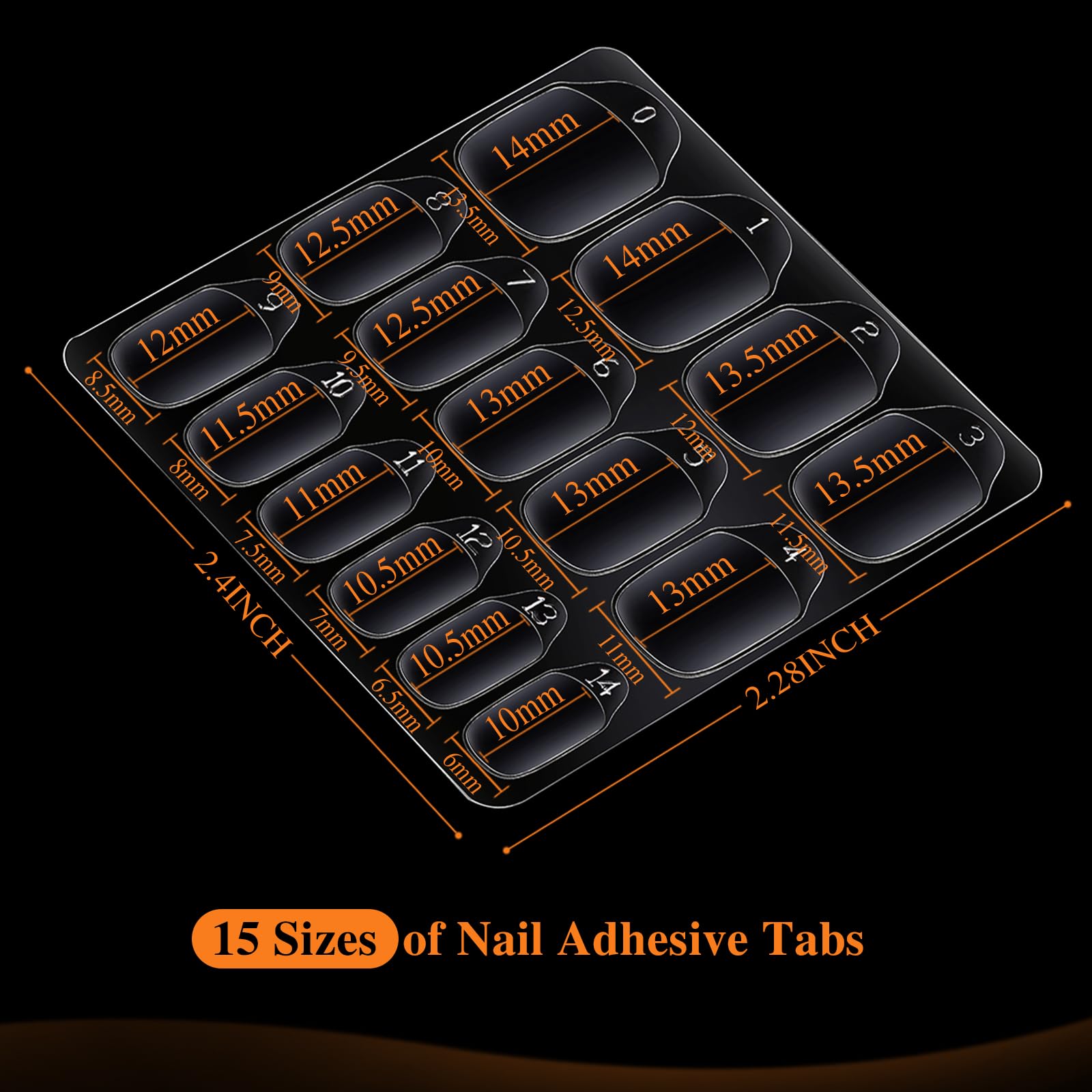 900PCS Nail Adhesive Tabs for Press on Nails - 15 Sizes Reusable Nail Stickers with 60 Sheets | Strong Hold Nail Glue Alternative for Manicure, Salon & DIY Nail Art at Home
