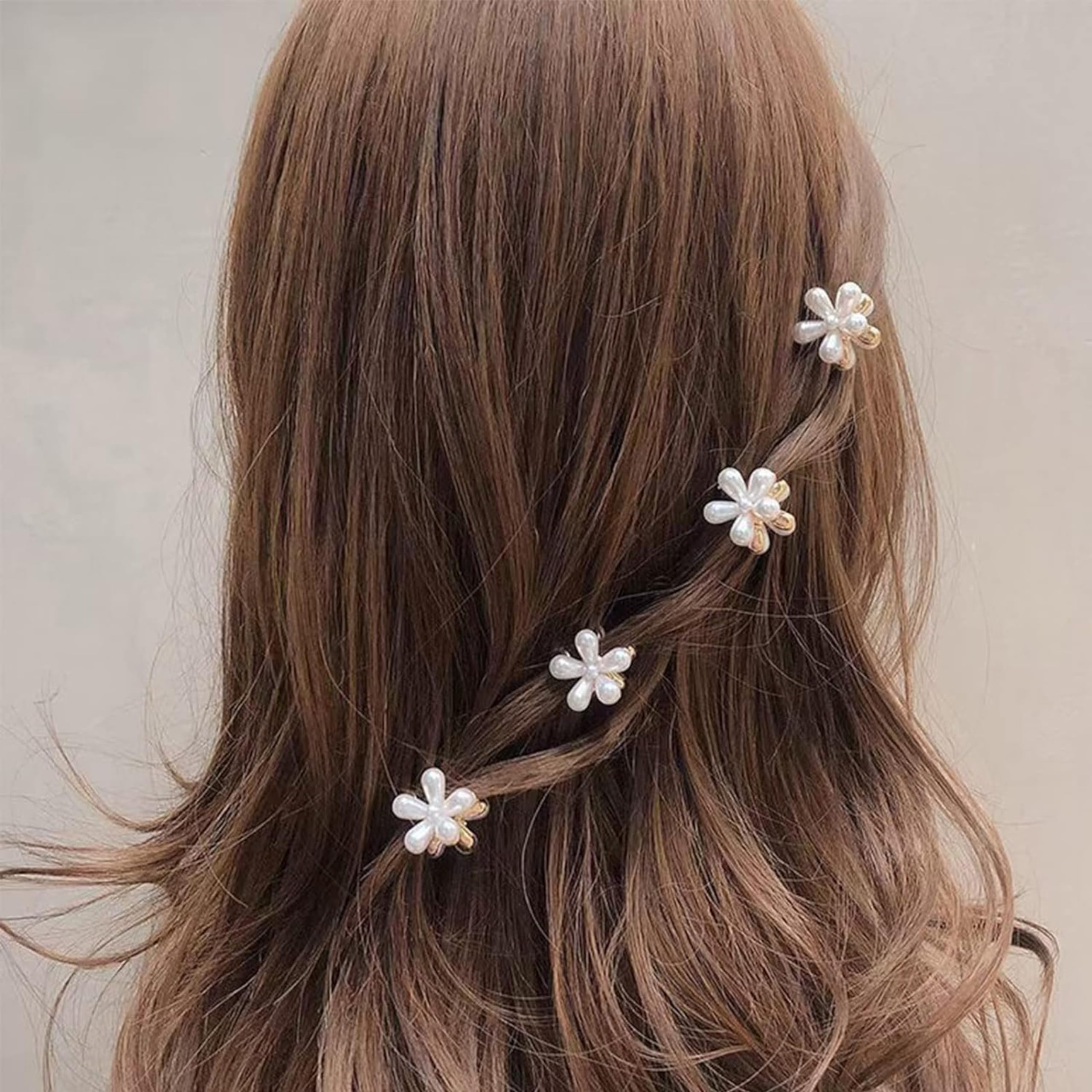 12 Pcs Mini Pearl Hair Clips for Women & Girls - Elegant Flower Pearl Bangs Clips, Wedding & Dance Hair Accessories, Artificial Pearl Claw Clips for Everyday & Special Occasions