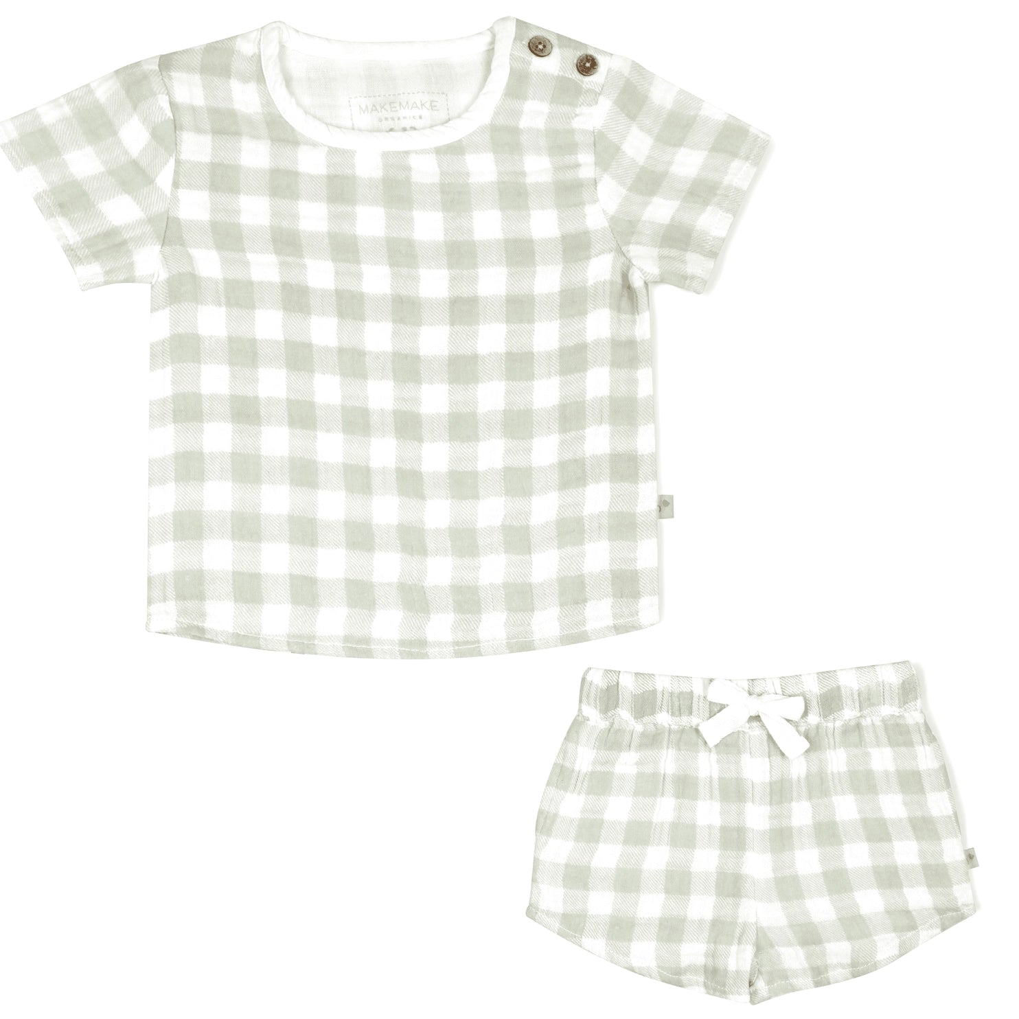 Organic Cotton Gingham Top and Shorts Set for Women - Summer Outfit, Casual Wear, Lounge & Beach Vacation Outfits