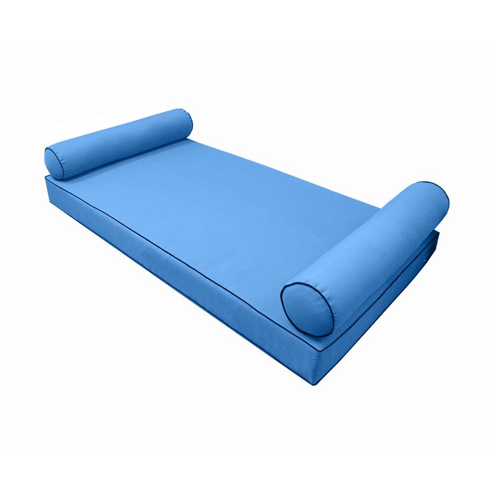 Prolinemax S5 Outdoor Daybed Slipcover - Waterproof Mattress & Bolster Pillow Covers with Contrast Piping (Full Size AD102) - Perfect for Patio, Poolside & Garden Furniture Protection