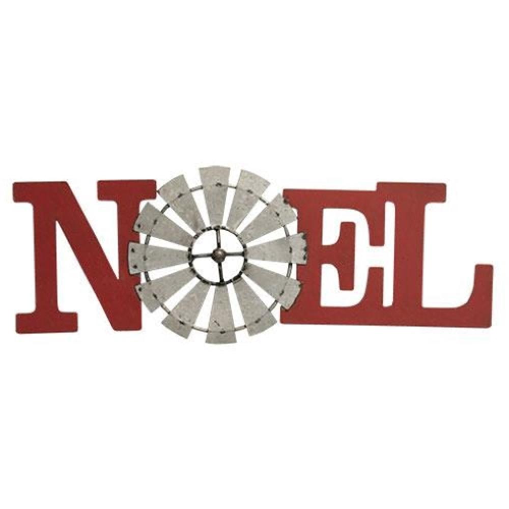 Noel Windmill Metal Plaque - Rustic Farmhouse Wall Decor for Christmas & Holiday Home Decoration - Perfect for Living Room, Bedroom, or Office