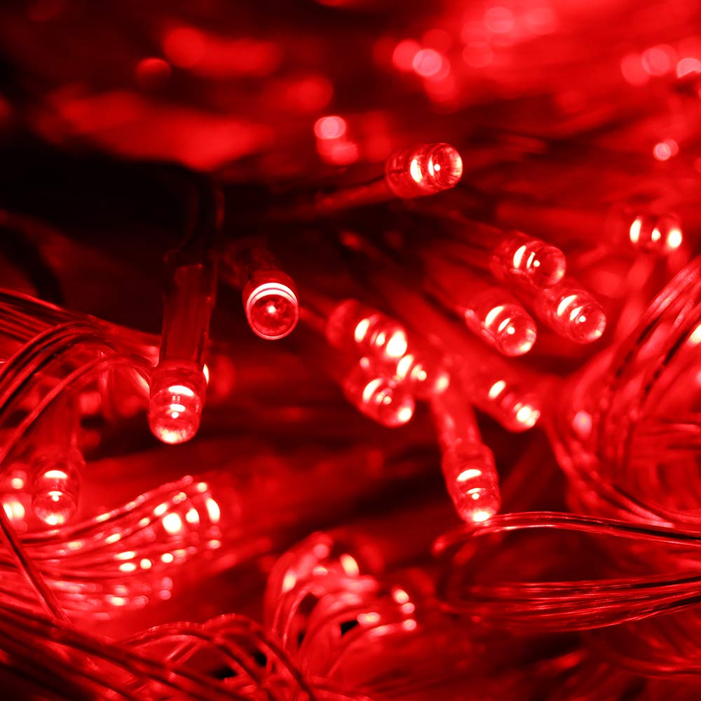 100 LED Red String Lights with Remote Control - 39.4ft USB Fairy Lights for Christmas Tree, Bedroom, Wedding & Party Decorations | Perfect for Holiday, Indoor & Outdoor Decoration