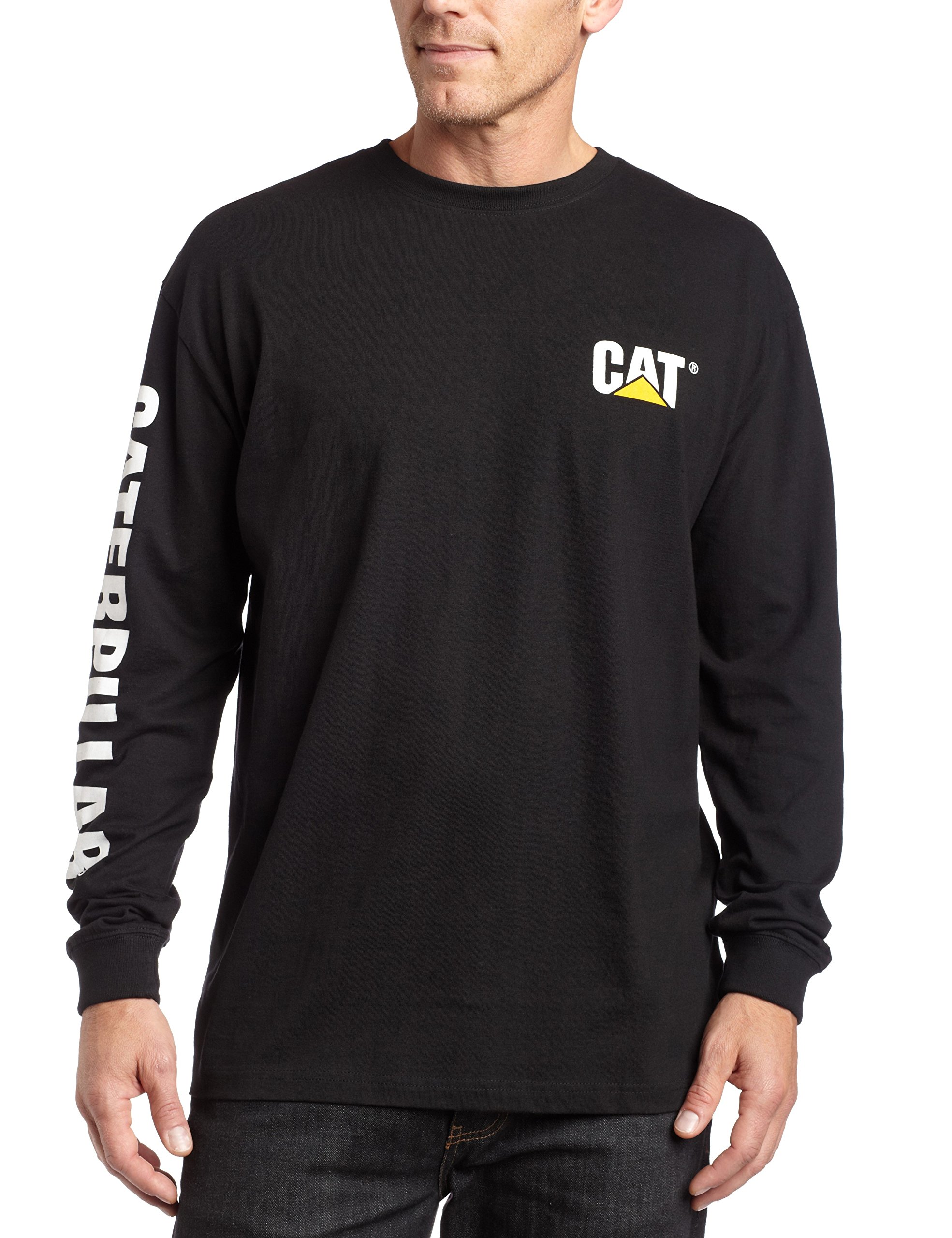 Caterpillar Men's Big & Tall Long Sleeve T-Shirt - Durable Work Shirt for Construction & Outdoor Activities (Regular & Plus Sizes Available)