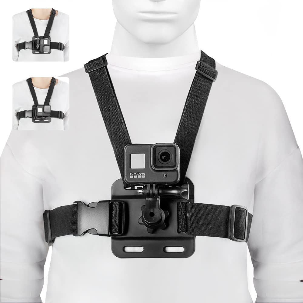 Taisioner Adjustable Chest Mount Harness for GoPro Hero 12/11/10/9/8/7/6/5, Insta360, Osmo & AKASO Action Cameras - Secure Strap for Hands-Free POV Shooting, Hiking, Cycling & Outdoor Adventures