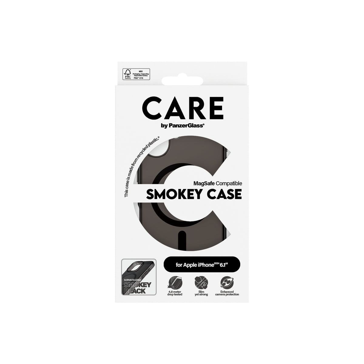 Panzer Flagship MagSafe Compatible Phone Case for iPhone 16 - Smokey Black | Shockproof & Scratch-Resistant Protection | Perfect for Work, Travel & Outdoor Activities