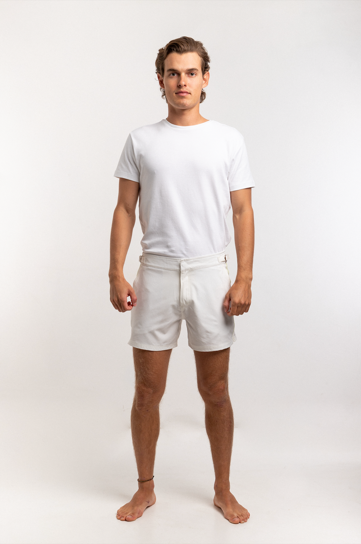 Men's Tropez White Swim Trunks - Quick Dry Beach Shorts for Swimming, Surfing & Vacation - Comfortable & Stylish Summer Swimwear