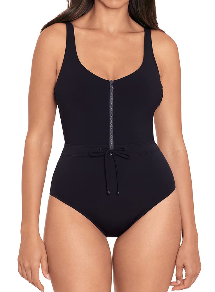Skinny Dippers Women's One Piece Swimsuit with Front Zipper & Soft Cups | Sexy Zip-Up Bathing Suit for Beach, Pool & Vacation | Tummy Control Swimwear