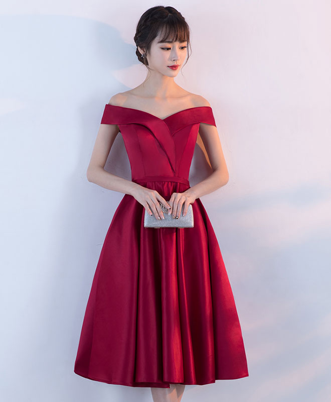 Elegant Burgundy V-Neck Short Prom Dress | Homecoming Party Dress for Women | Perfect for Dances, Formals & Special Occasions
