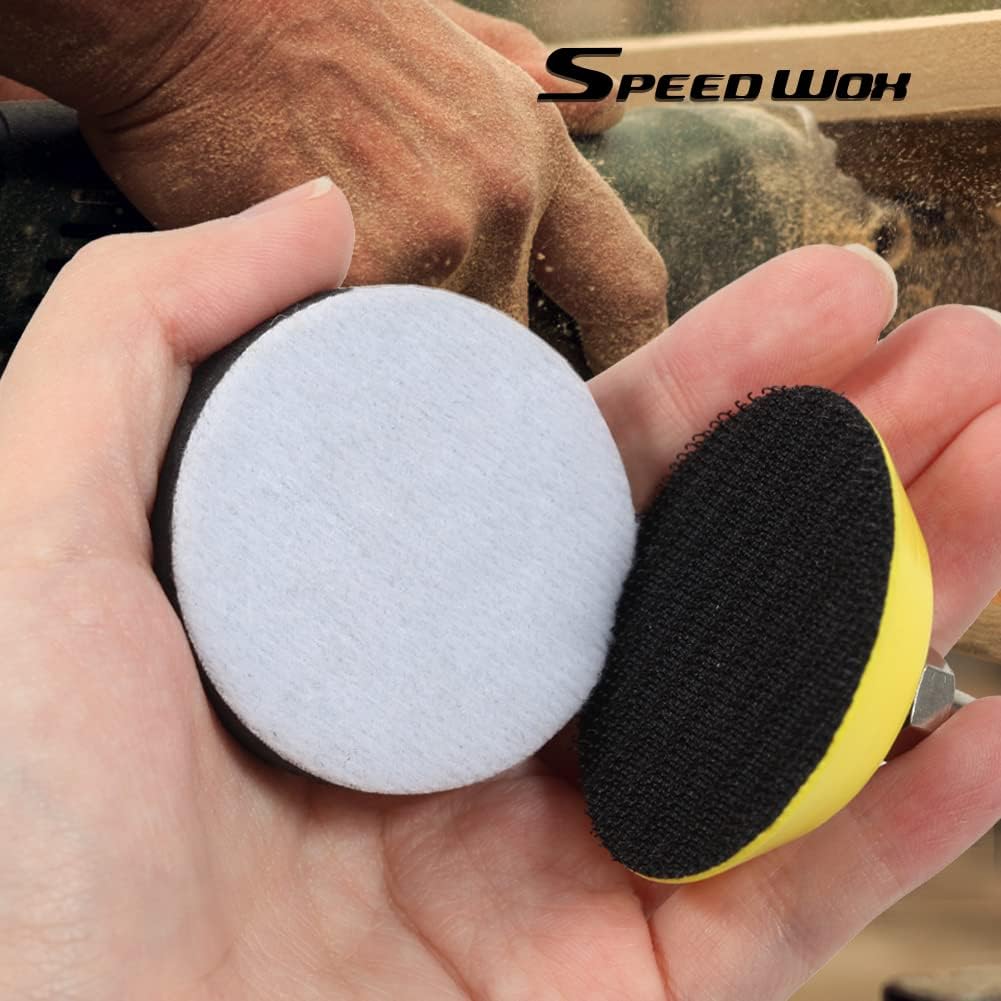 SPEEDWOX 2 Inch Hook and Loop Soft Sponge Cushion Buffer Pads - 5 Pack Foam Sanding Sponges with Hook & Loop Backing for Polishing, Buffering & Smoothing Surfaces - Perfect for Woodworking, Auto Detailing & DIY Home Projects