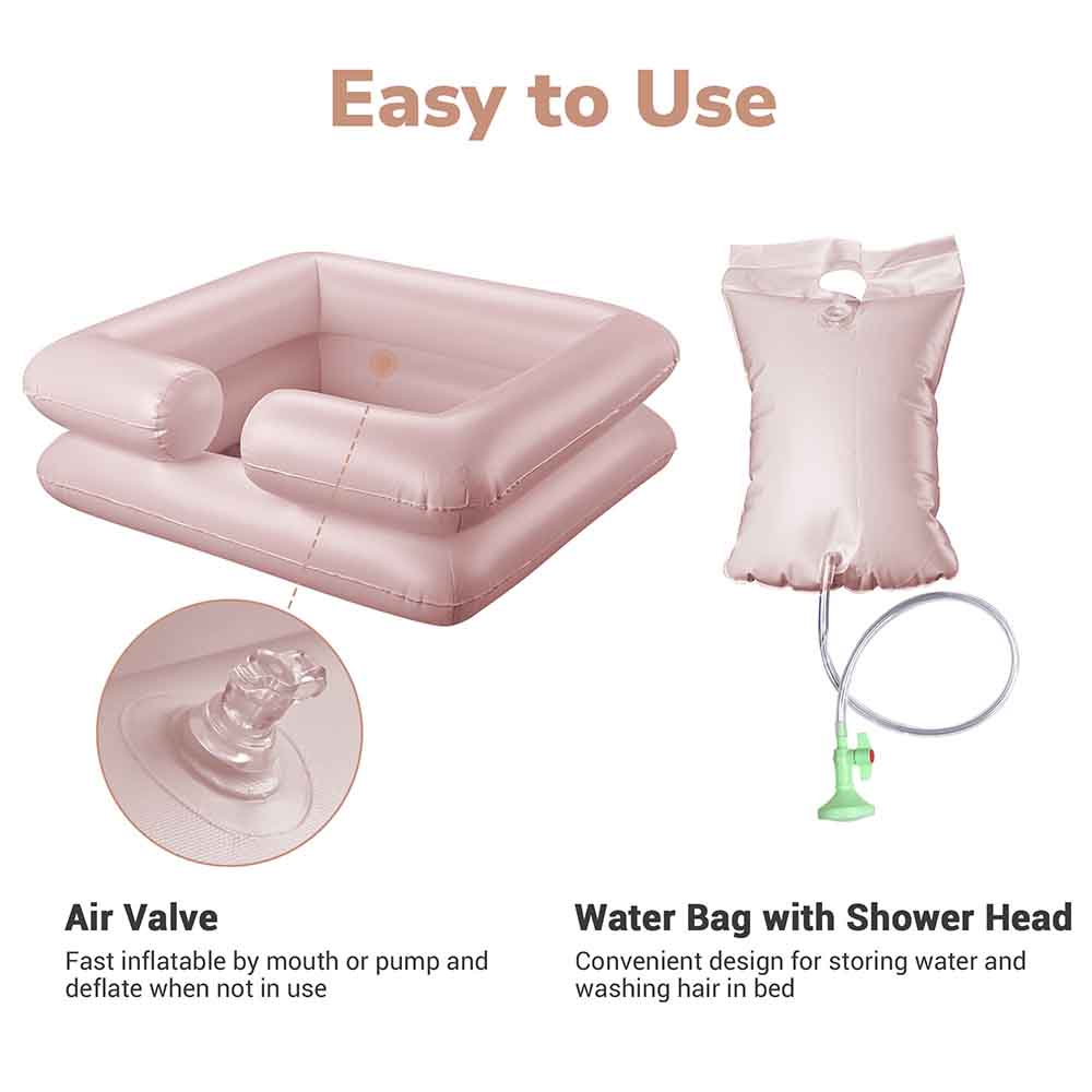 Inflatable Shampoo Bowl with Water Bag - Portable Hair Washing Sink for Salon & Home Use - 2 Pack - Perfect for Mobile Stylists, Home Hair Care & Salon Treatments