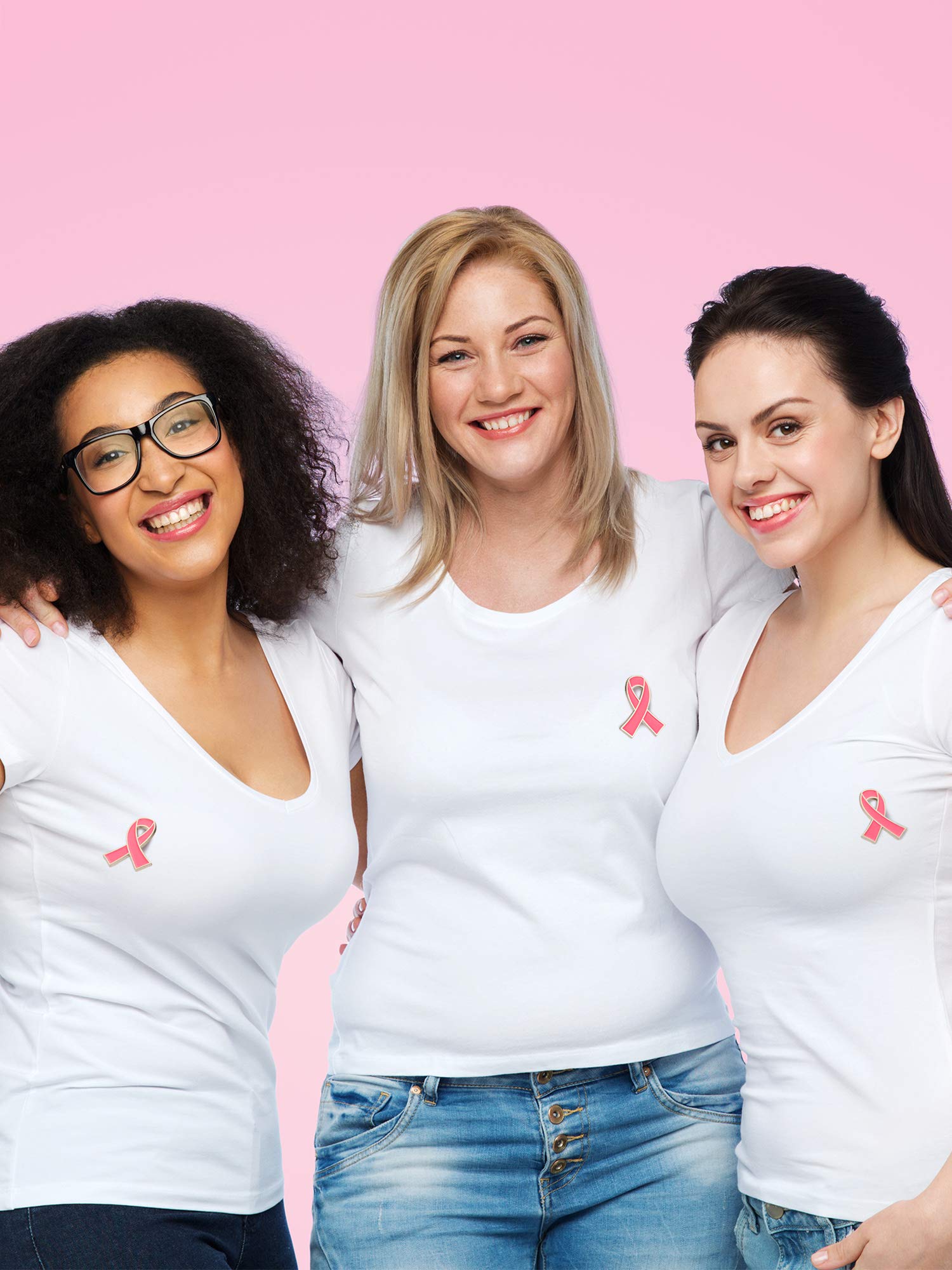 48 Pcs Pink Ribbon Lapel Pins - Official Breast Cancer Awareness Pins for Charity Events, Fundraisers & Support Groups - Show Your Support for Cancer Survivors & Awareness Campaigns