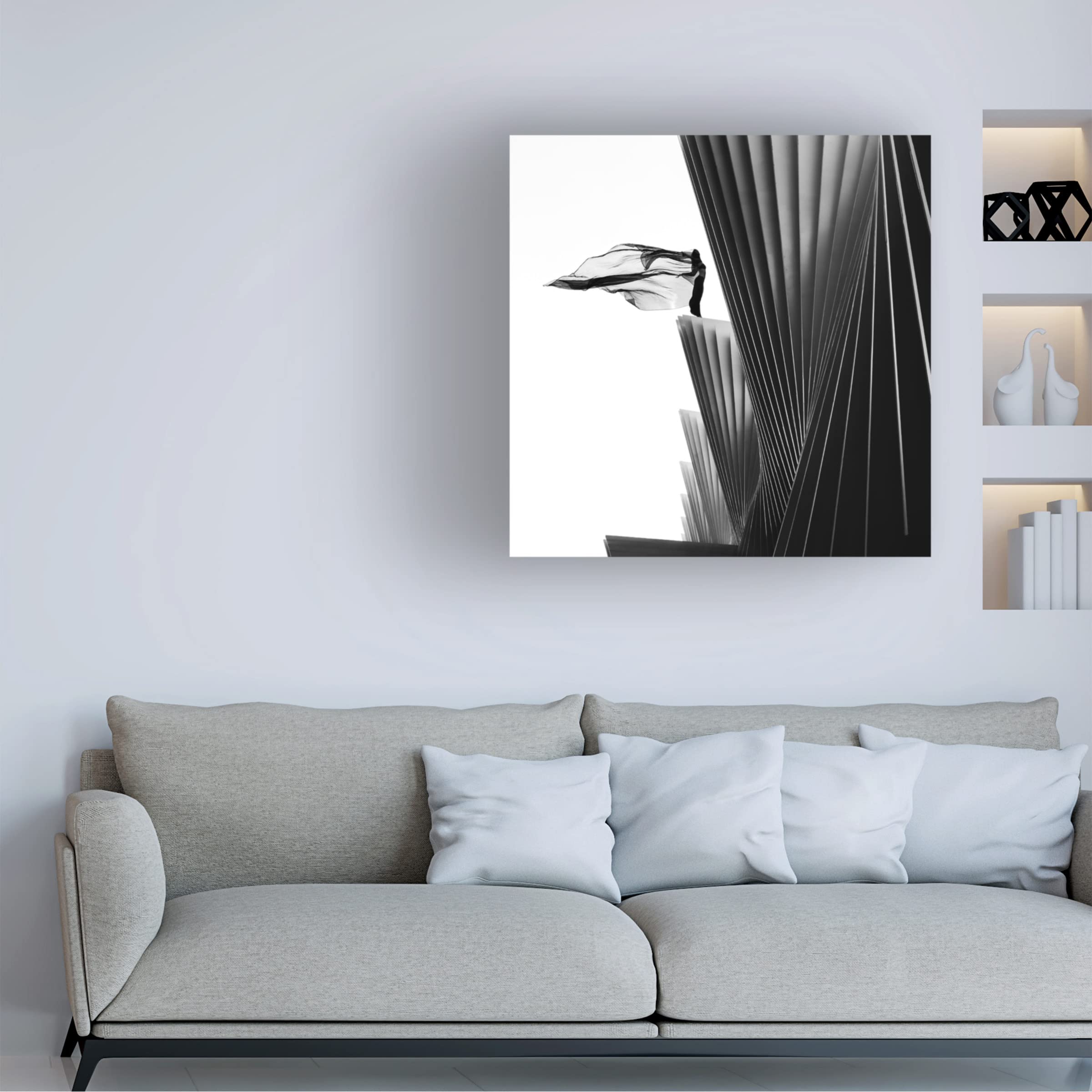 Trademark Fine Art 'On The Edge' Canvas Wall Art by Patrick Odorizzi - Modern Abstract Painting for Living Room, Bedroom & Office Decor