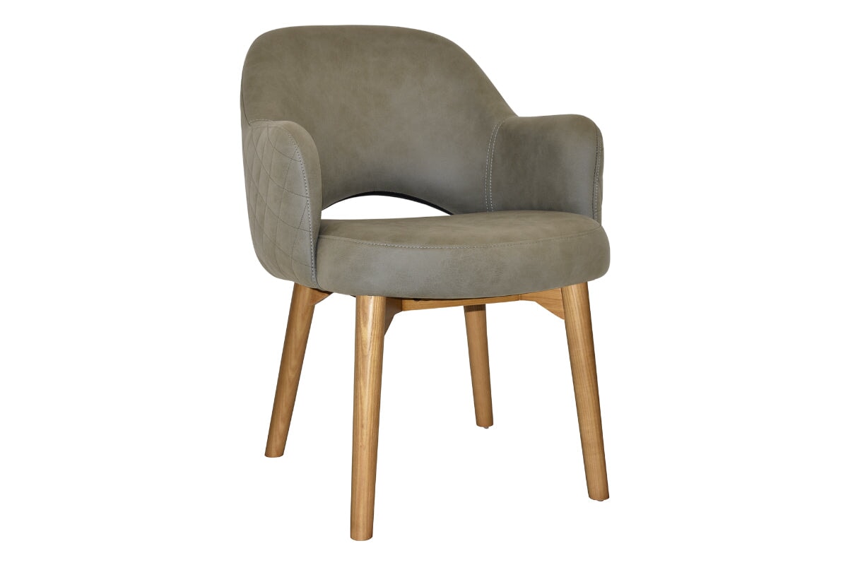 EZ Hospitality Cairo Indoor Armchair with Light Oak Timber Base - 4-Leg Modern Dining Chair for Living Room, Bedroom & Office