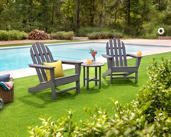 Polywood Classic Adirondack 3-Piece Outdoor Furniture Set - Durable All-Weather Patio Chairs for Garden, Poolside & Backyard Relaxation