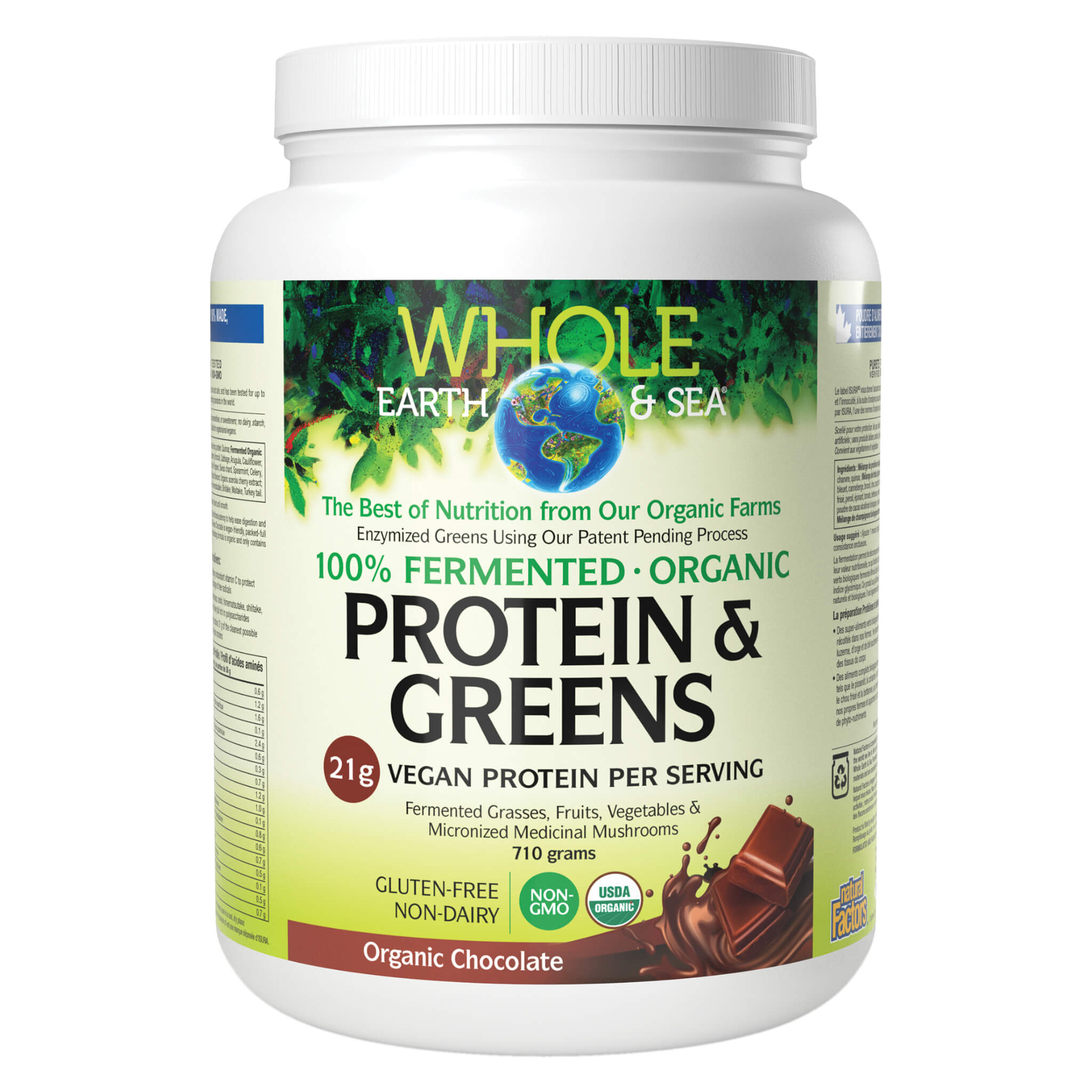 Organic Fermented Protein & Greens Powder - Plant-Based Superfood for Energy & Digestion - Perfect for Smoothies, Shakes & Post-Workout Recovery