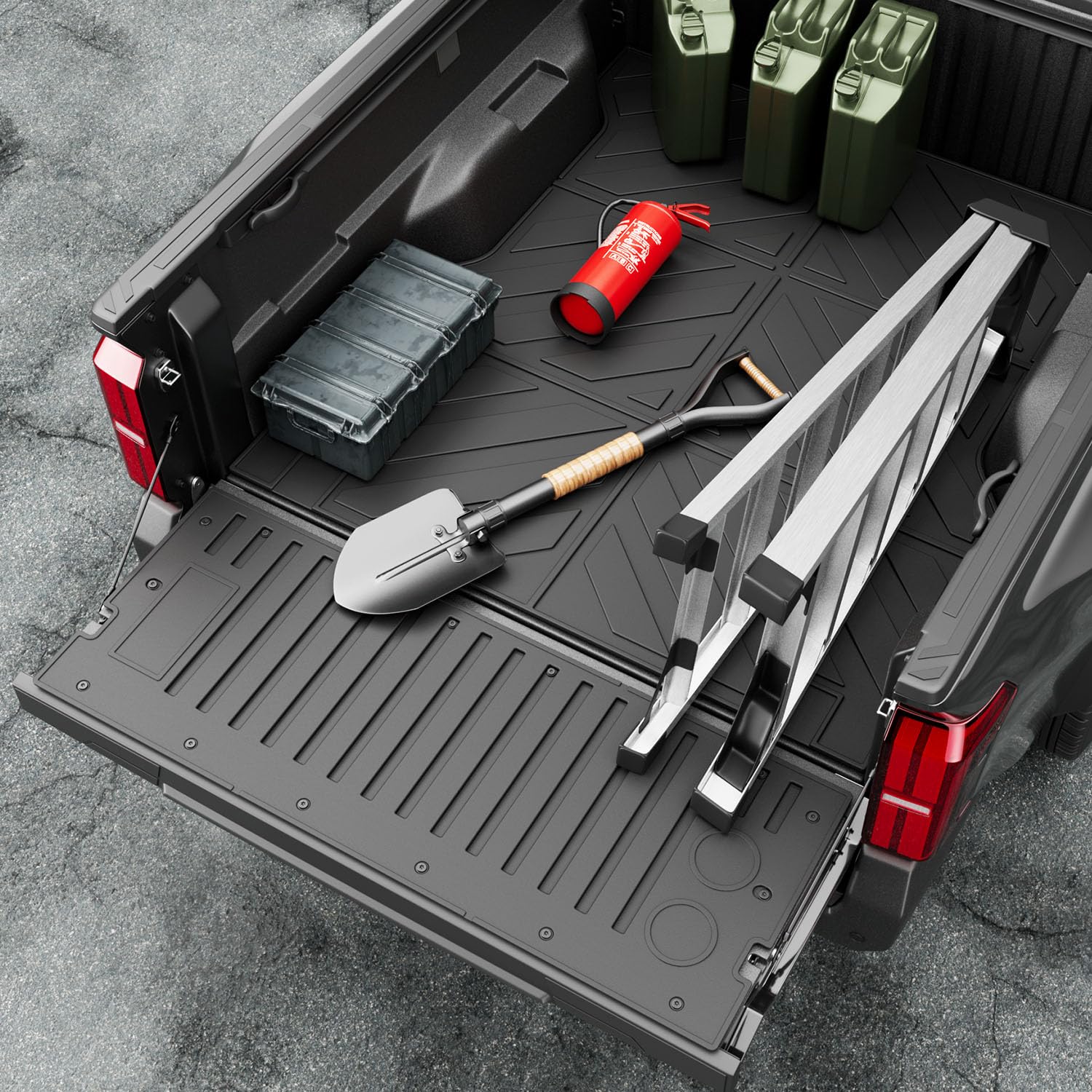 2024-2025 Toyota Tacoma Truck Bed Mat Set - Heavy Duty TPE Floor Liner & Tailgate Protector | 5FT Bed Mat + Floor Mat + Tailgate Mat | Perfect for Off-Roading, Camping & Work Site Protection