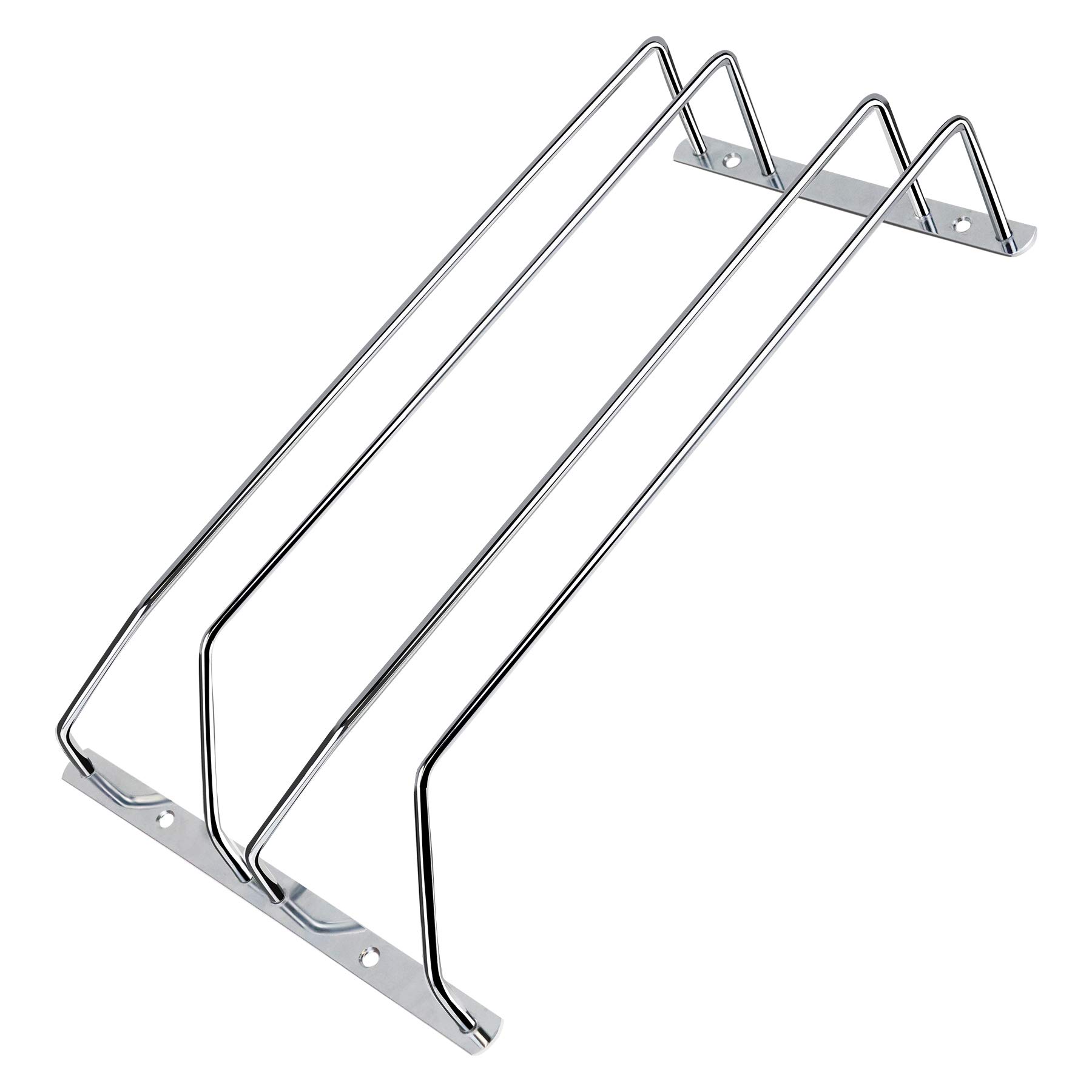 Stainless Steel Under Cabinet Wine Glass Rack - Double Row Stemware Holder for Kitchen, Bar & Dining Room - Space Saving Hanging Storage for Wine, Champagne & Cocktail Glasses (Perfect for Small Kitchens & Home Bars)