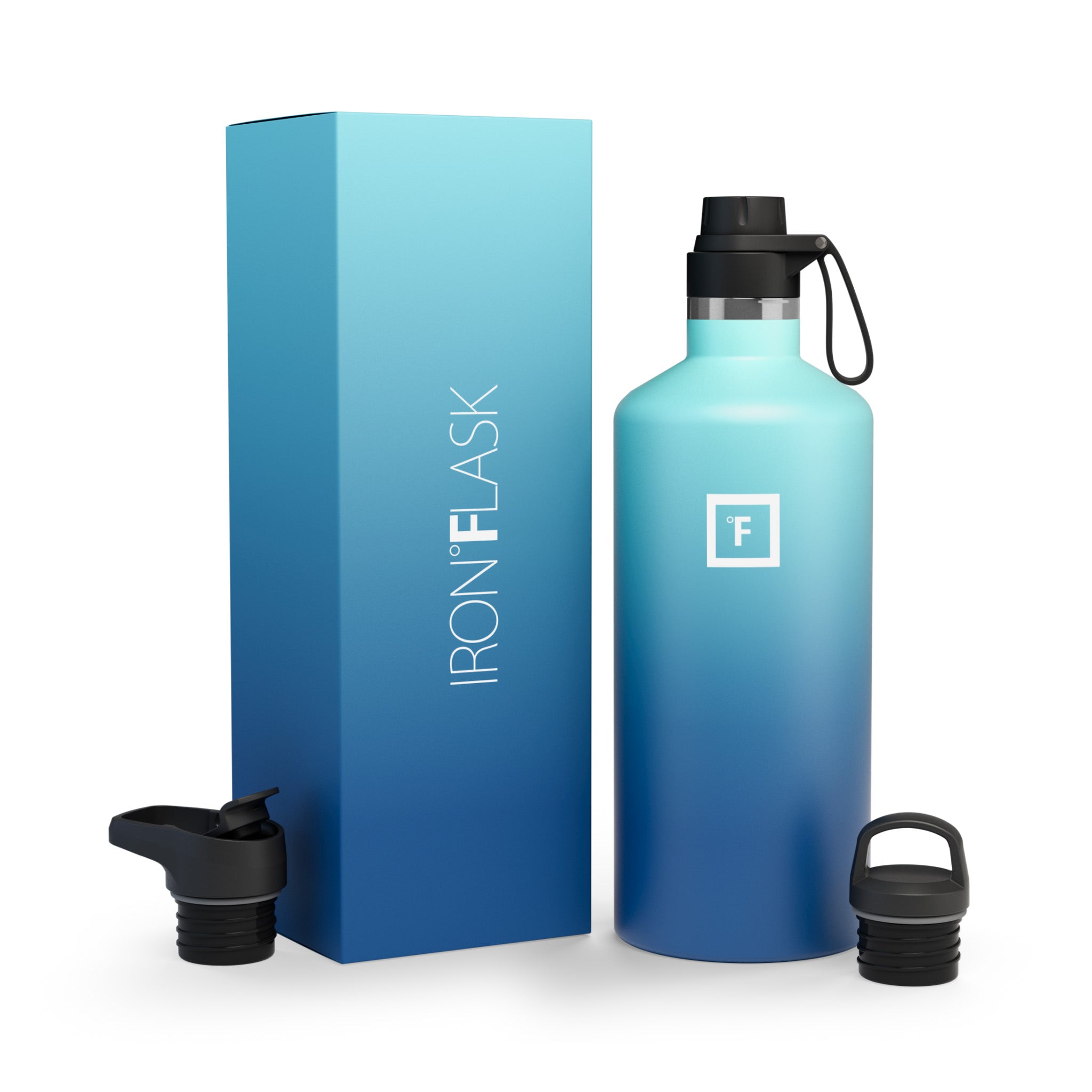 64 Oz Narrow Mouth Water Bottle with Spout Lid - Leakproof BPA-Free Stainless Steel Insulated Water Jug for Gym, Hiking & Outdoor Activities