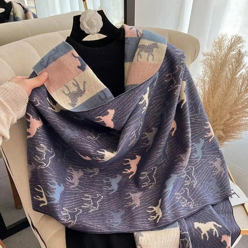 Luxury Double-Sided Cashmere Scarf for Women - Soft & Warm Winter Fashion Accessory - Perfect for Office, Travel & Special Occasions