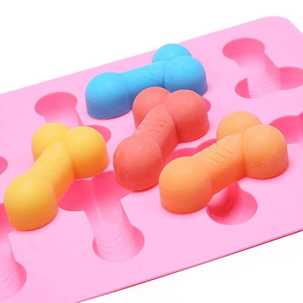 2Pcs Silicone Penis Ice Cube Tray - Funny DIY Chocolate & Candy Mold for Fondant, Lollipop, Soap, Resin Crafts - Perfect for Bachelorette Parties, Adult Gag Gifts & Cake Decorating