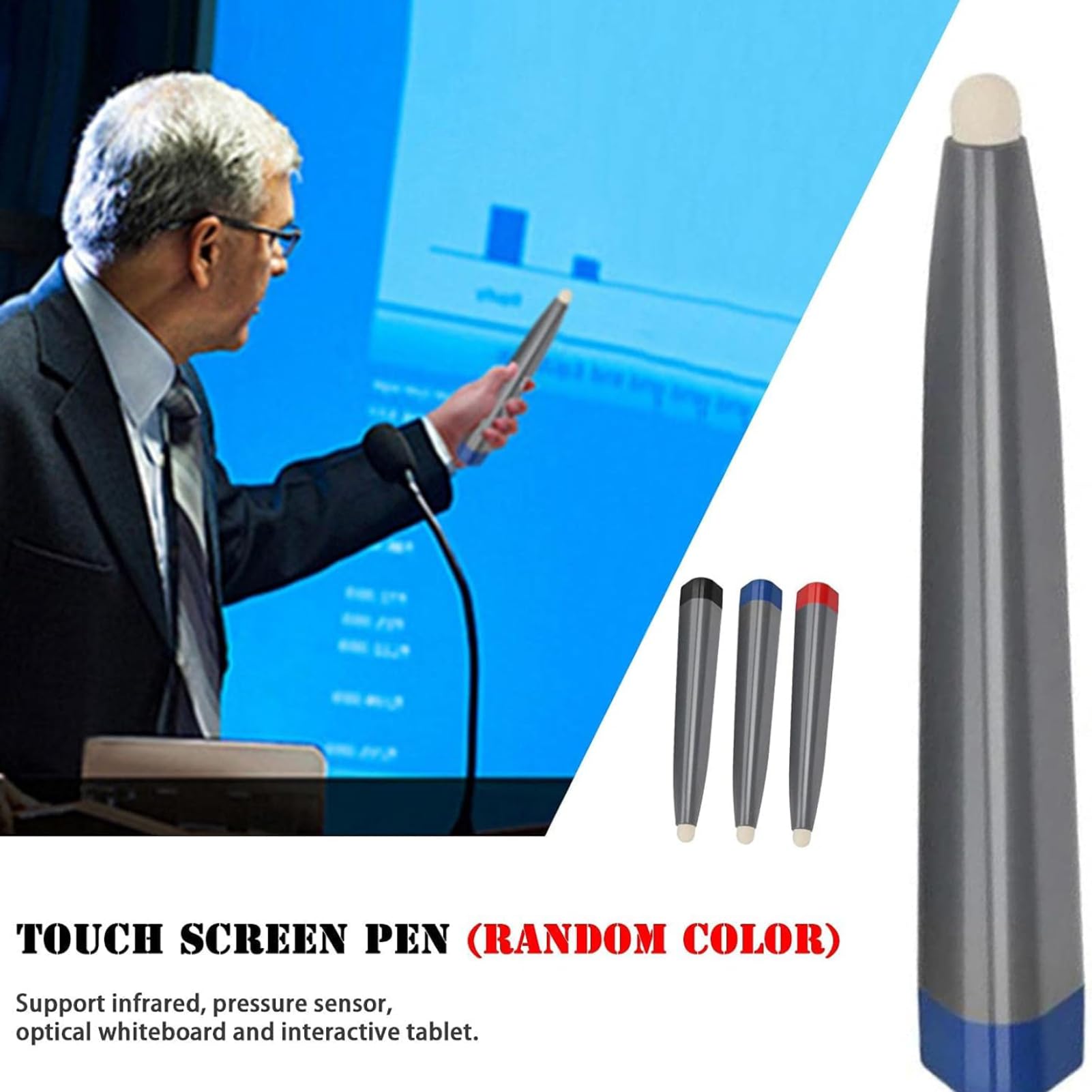 3-Pack Interactive Whiteboard Pens for Smartboards & Digital Screens - Compatible with Pen Tablets, Multimedia Whiteboards - Ideal for Classrooms, Offices & Online Teaching