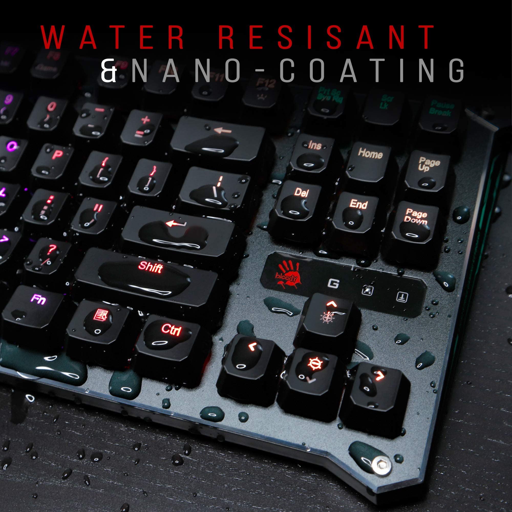 BLOODY B930 TKL Optical Gaming Keyboard - RGB Backlit, Quiet Linear Switches for Esports & Office Use