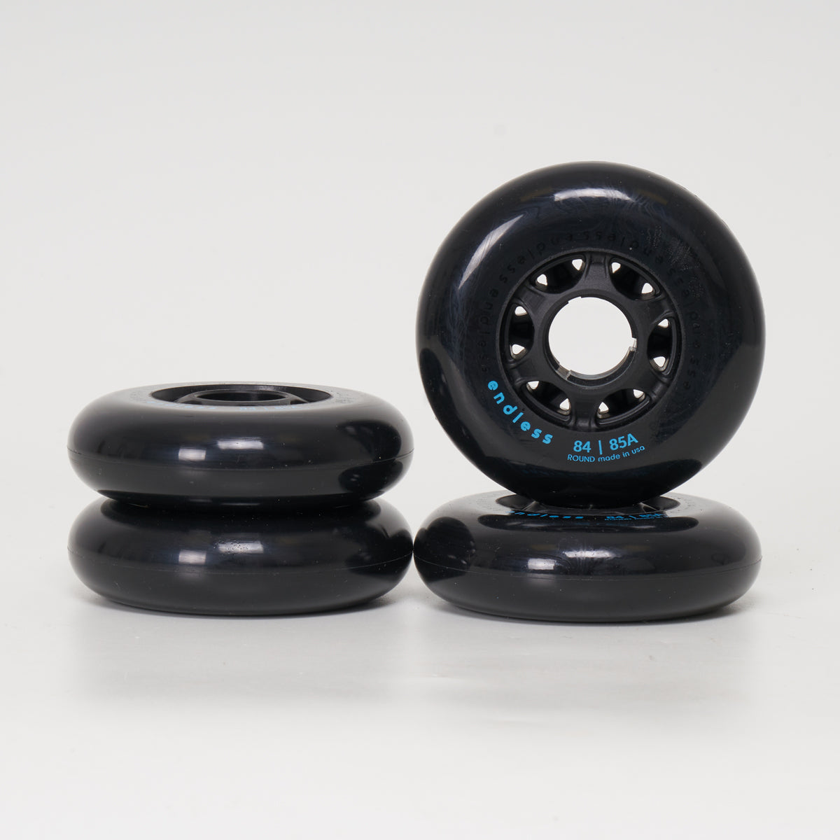 Endless 84mm Skateboard Wheels - Black (Set of 4) | High-Performance Wheels for Street & Park Skateboarding