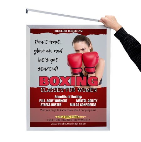 9x12 Euro Style Metal Poster Frame - Quick Change Slide-in Design, Top or Side Loading - Perfect for Home Decor, Office Signs, and Art Displays