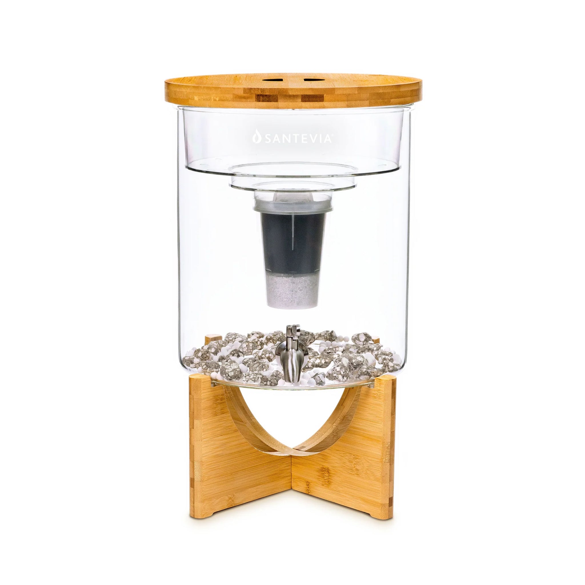 8L Glass Countertop Gravity Water Filtration System - Pure Drinking Water for Home, Office & Outdoor Use