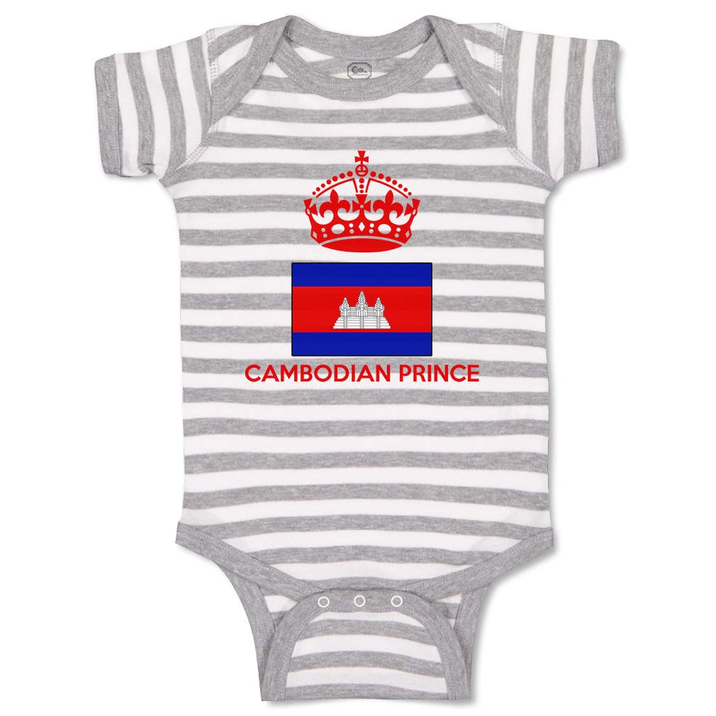 Custom Baby Bodysuit - Cambodian Prince Crown Design | Funny Cotton Baby Clothes for Boys & Girls | Perfect for Birthdays, Photo Shoots & Cultural Celebrations
