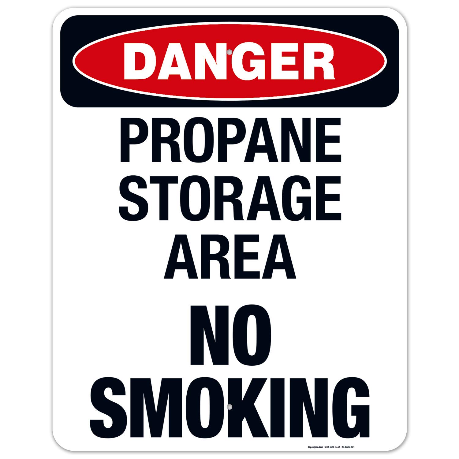 OSHA Approved Propane Storage No Smoking Danger Sign - 24x30 Inches, Rust-Free .063 Aluminum, Fade Resistant for Indoor/Outdoor Use - Made in USA - Ideal for Gas Stations, Warehouses & Industrial Safety Areas