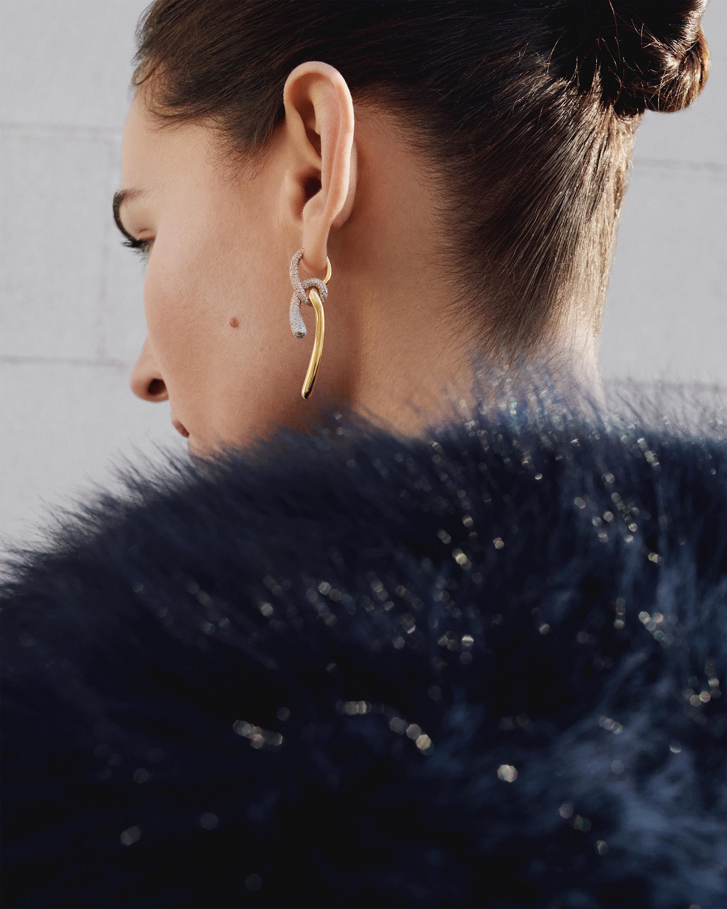 GRID2 360 Pave Twist Hoop Earrings for Women - 14K Gold Plated Cubic Zirconia Hinged Hoops - Perfect for Parties, Weddings & Everyday Elegance