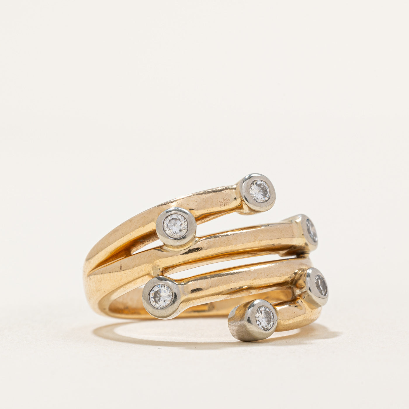 Bezel Set Scattered Diamond Ring - 0.27 Carat Total Weight (ctw) | Size 6.25 | Elegant Wedding Band, Anniversary Gift, or Everyday Luxury Jewelry for Women