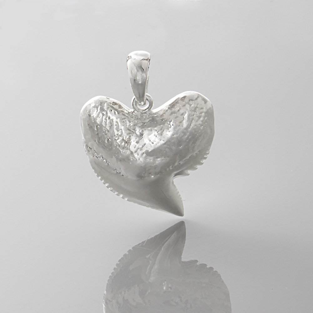 925 Silver Shark Tooth Necklace Pendant with Chain - Beach & Nautical Jewelry