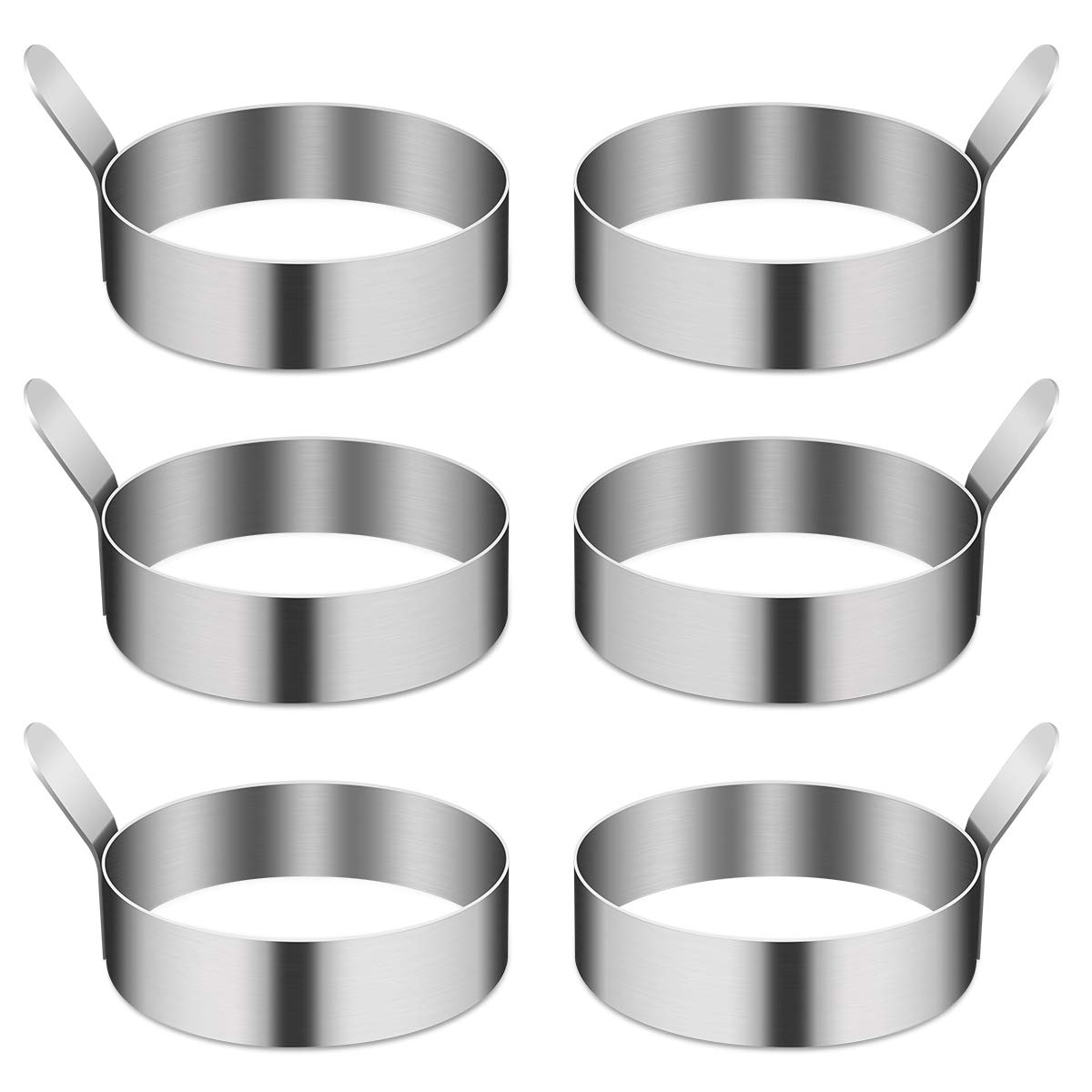 4/6 Pack Stainless Steel Egg Rings - 3 Inch Non-Stick Egg Molds for Perfect Fried Eggs, Pancakes, Sandwiches & Burgers - Ideal Breakfast Cooking Tools for Griddle & Kitchen Use