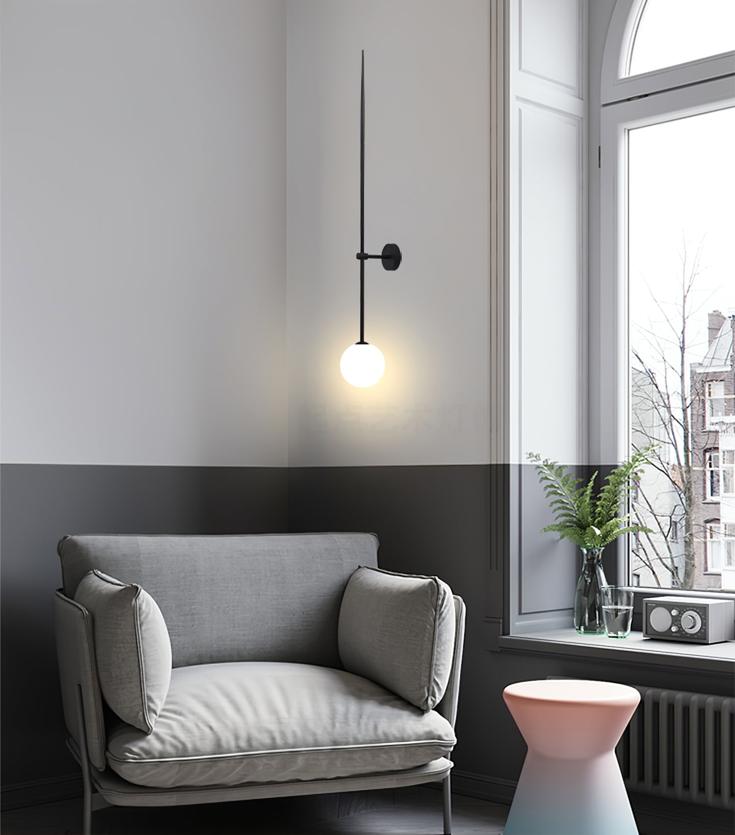 Modern LED Mobile Wall Lamp - Adjustable Bedside Reading Light with USB Charging for Bedroom, Living Room & Office - Perfect for Night Reading, Working & Relaxing