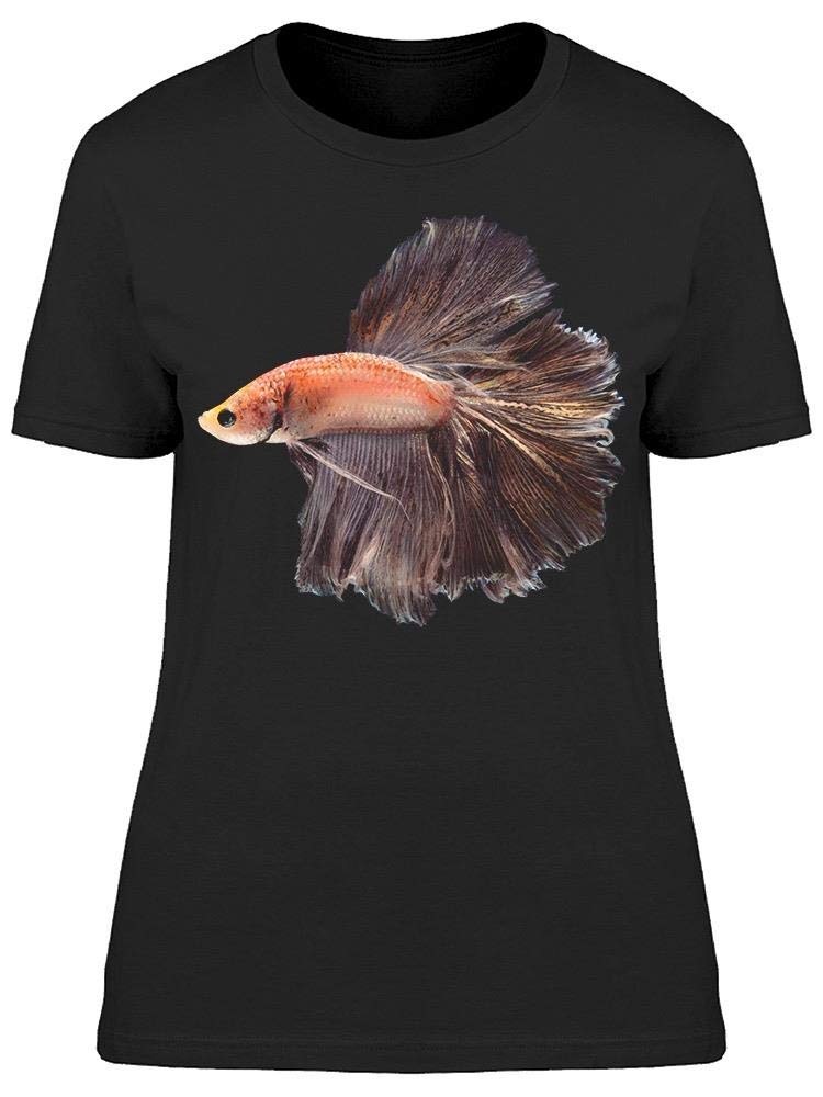 Smartprints Betta Fish with Rose Body Dark Tee for Women - Stylish Graphic T-Shirt for Casual Wear, Date Night & Everyday Outfits