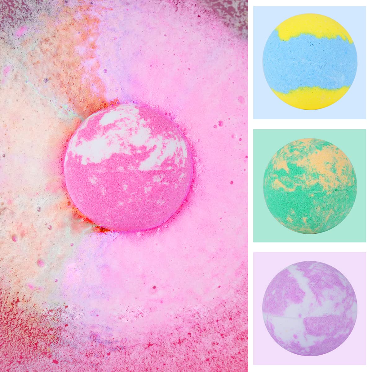 12 Pcs Handmade Glow-in-The-Dark Bath Bombs for Kids with Surprise Toys Inside - Fun Bubble Bath Fizzies for Easter, Birthday & Christmas Gifts | Perfect for Kids' Spa Night, Relaxation & Sensory Play