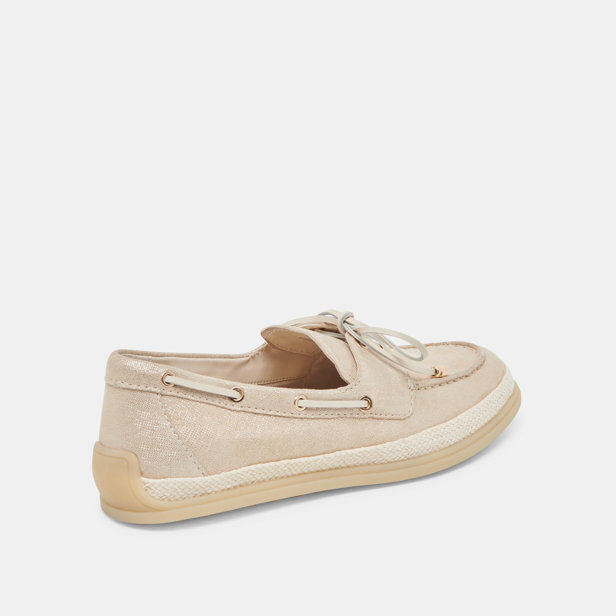 DORIS Women's Loafers in Taupe Metallic Woven Leather - Comfortable Slip-On Shoes for Work, Office & Casual Wear