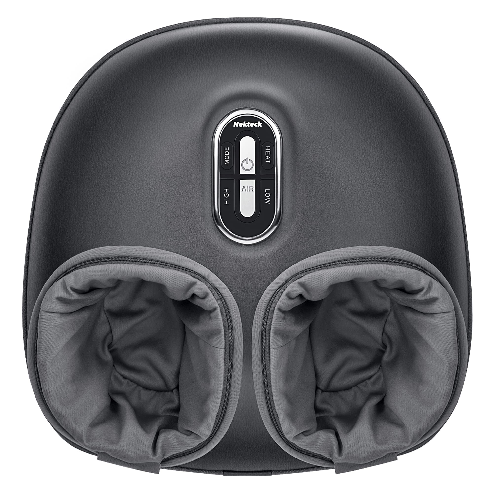 Nekteck Shiatsu Foot Massager Machine with Heat Therapy, Deep Kneading & Air Compression - Relieves Foot Pain, Improves Circulation - Perfect for Home, Office & Post-Workout Recovery (Gray)