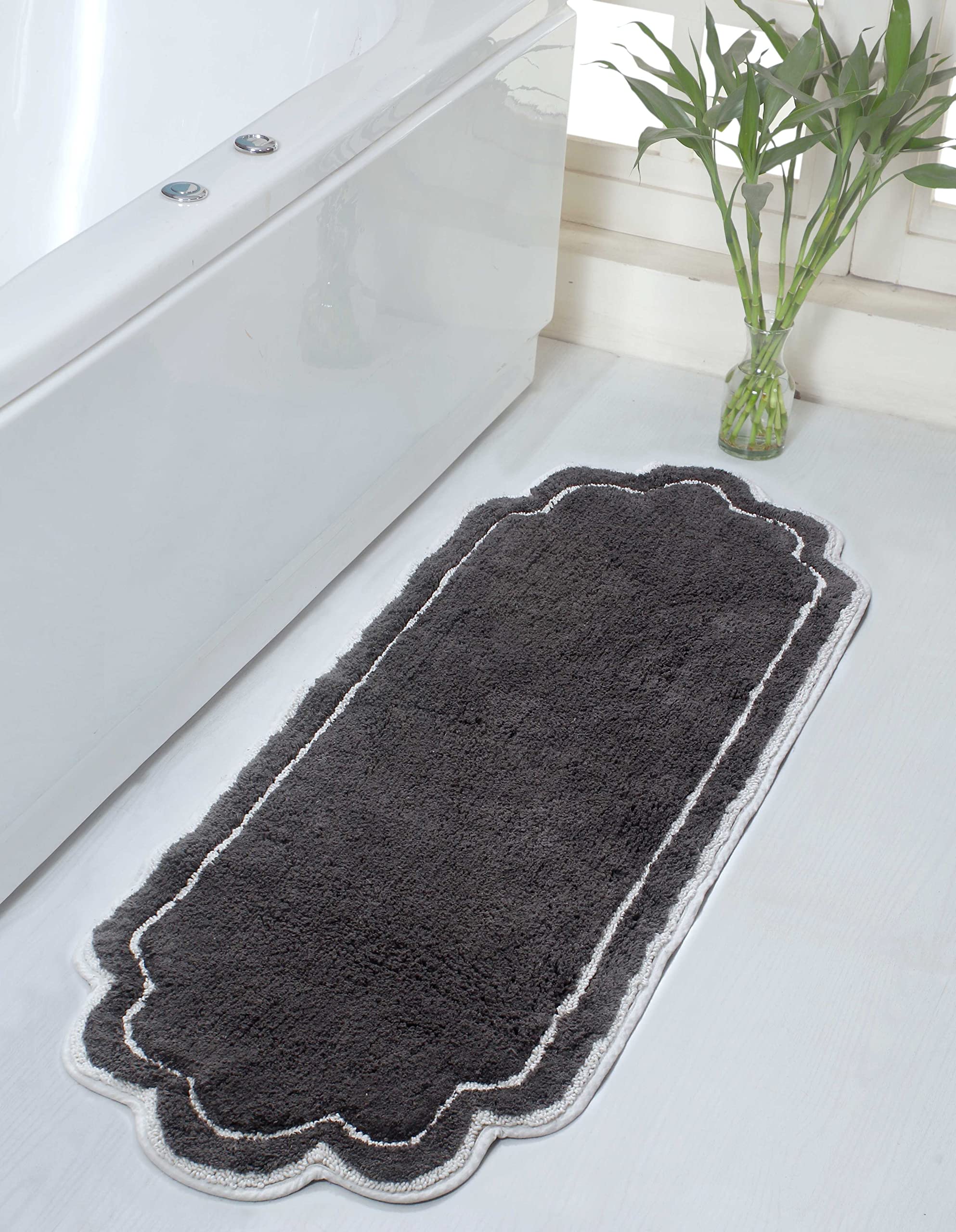 Home Weavers Allure Collection 100% Cotton Tufted Bathroom Rug - Soft, Absorbent & Non-Slip Bath Mat for Bathroom Floor - Machine Washable Runner (21
