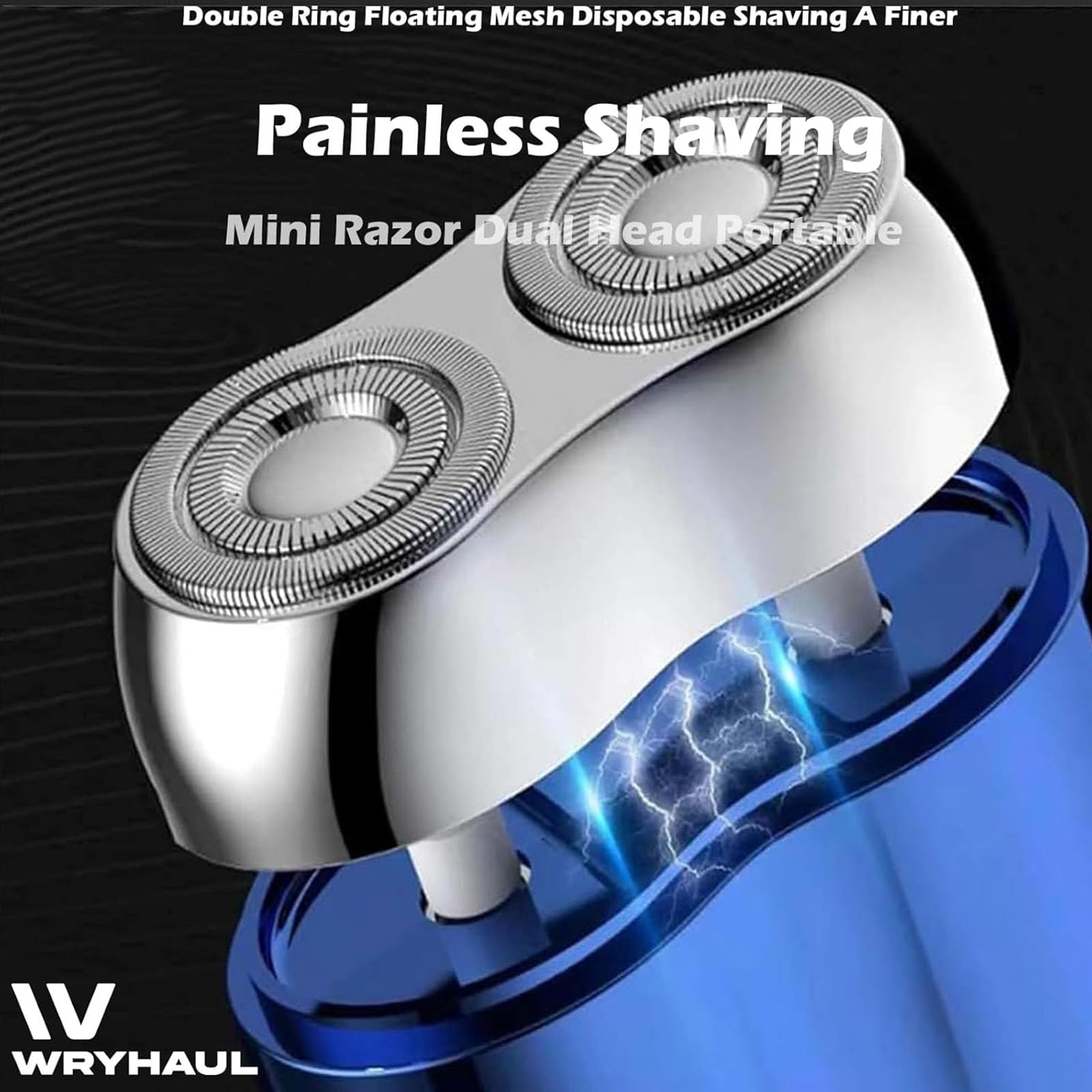 Peonly Mini Dual-Head Electric Shaver - Rechargeable Waterproof Wet/Dry Trimmer for Women & Men, Portable Travel Razor for Face & Body Grooming, Smooth Shaving at Home or On-The-Go (Black)