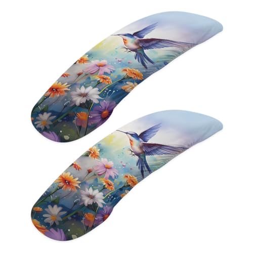 Aesthetic Purple Floral Hummingbird